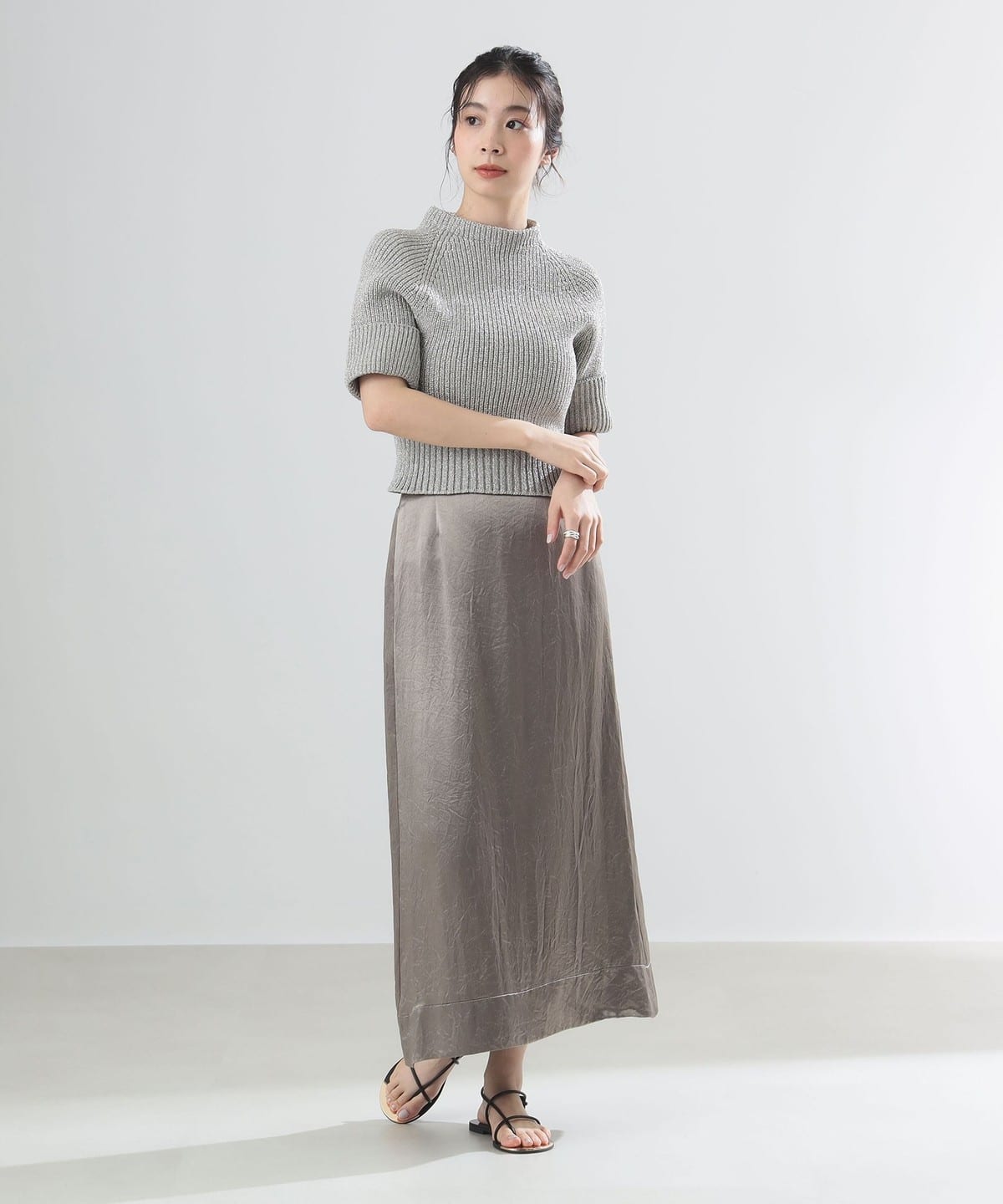 新品未使用　BEAMS Demi_Luxe タイトスカート　サテン Demi-Luxe BEAMS（デミルクス ビームス）の「Demi-Luxe BEAMS / グロス