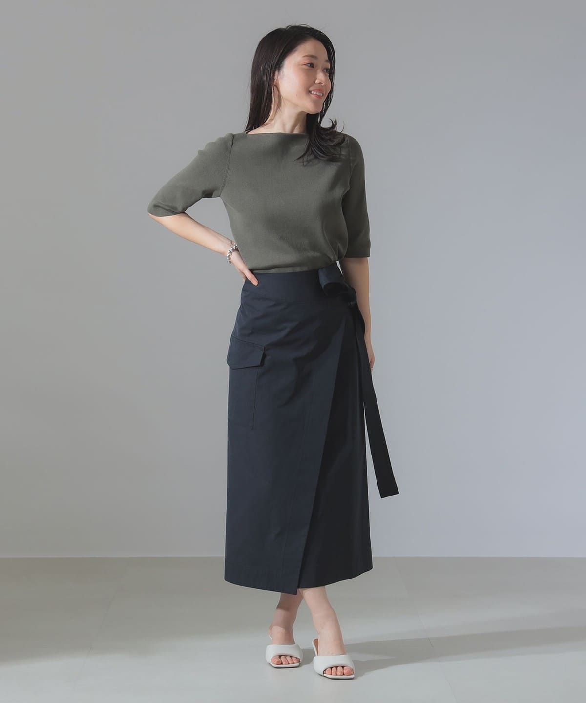 セミラップ スカート. スカート WOMEN NAVY 38 セミラップ スカート. スカート WOMEN NAVY 38