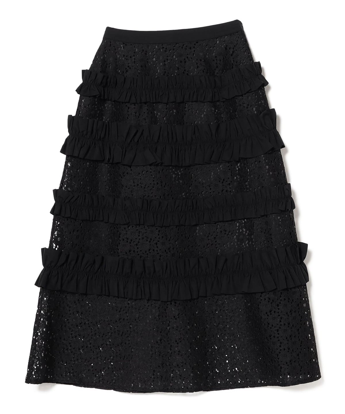 A PUPIL ア ピューピル / フリル レース スカート スカート WOMEN BLACK S A PUPIL ア ピューピル / フリル レース スカート スカート WOMEN BLACK S
