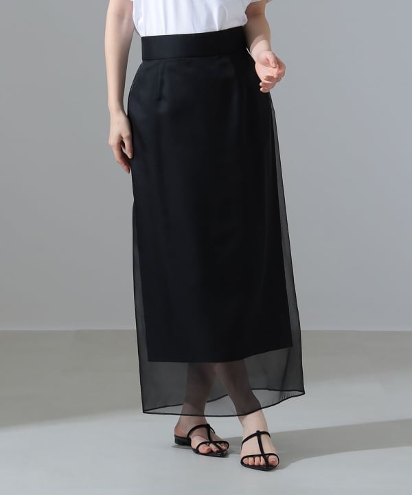 新品タグ付き Demi-Luxe BEAMS オーガンジー フレア スカート S Demi-Luxe BEAMS（デミルクス ビームス）【別注】エディター坪田