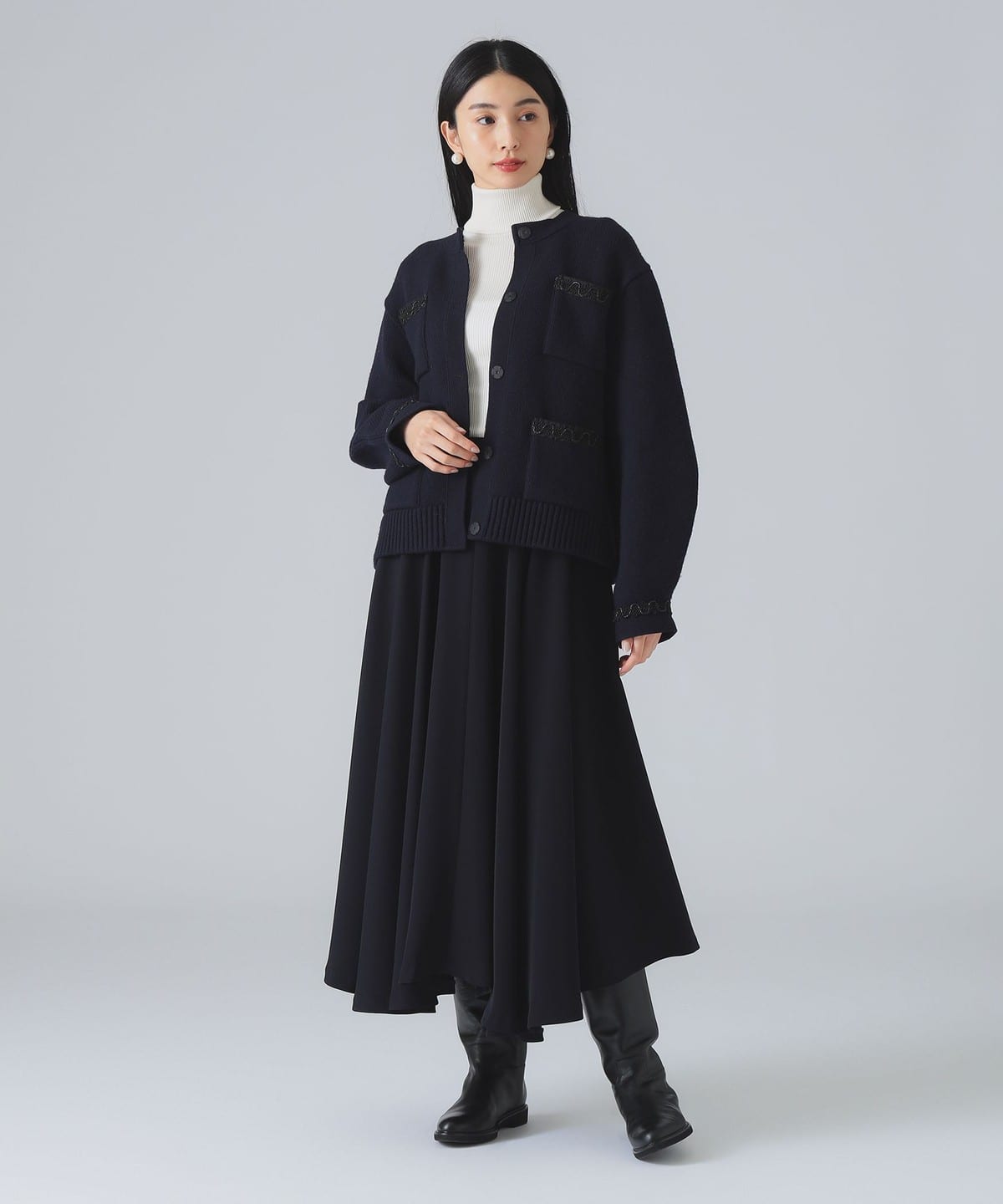 美品　EFFE BEAMS ドットフレア ロングスカート　定価約4万 美品 EFFE BEAMS ドットフレア ロングスカート 定価約4万 美品