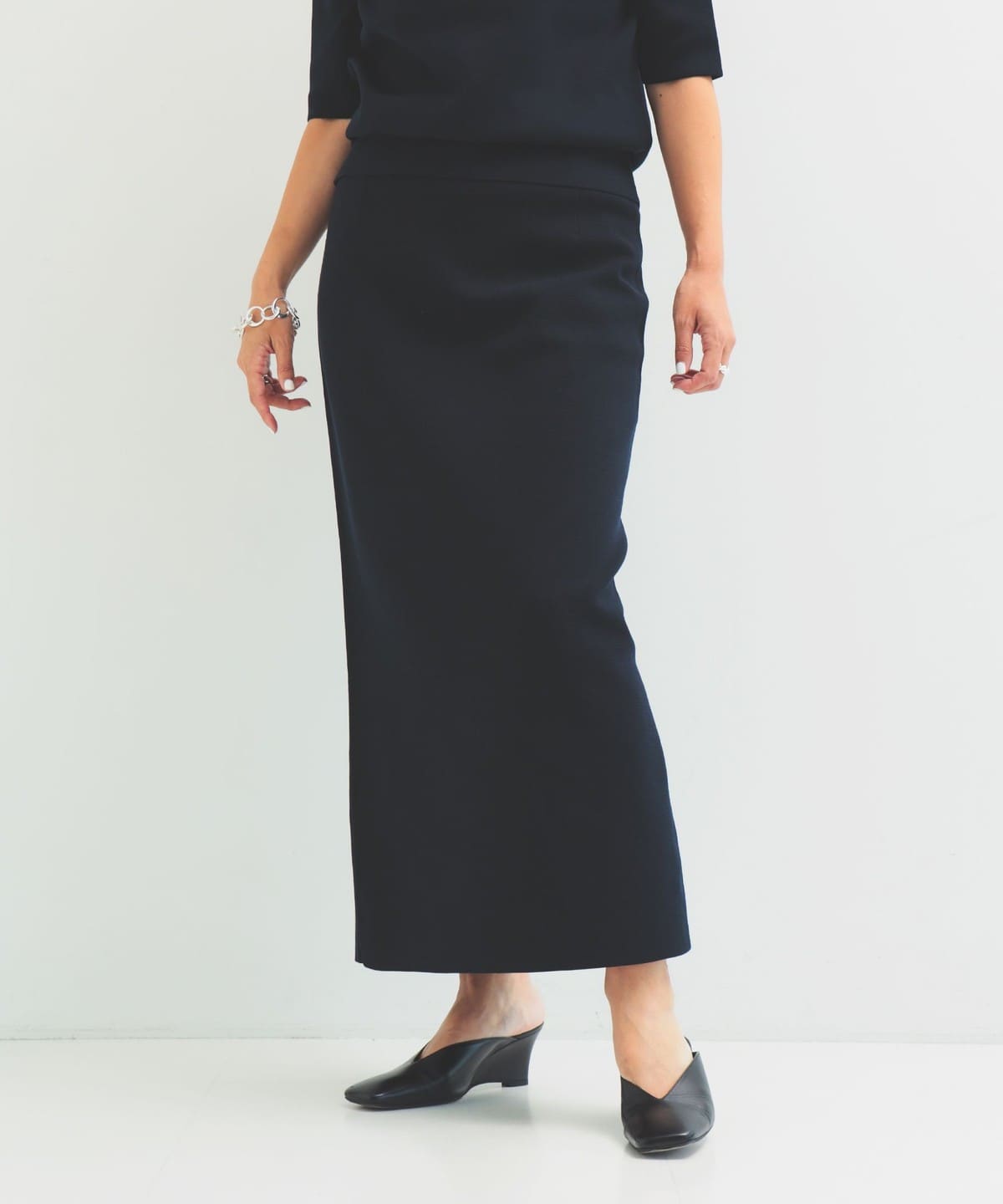 シンプル タイト ニットスカート .M スカート WOMEN NAVY 38 シンプル タイト ニットスカート .M スカート WOMEN NAVY 38