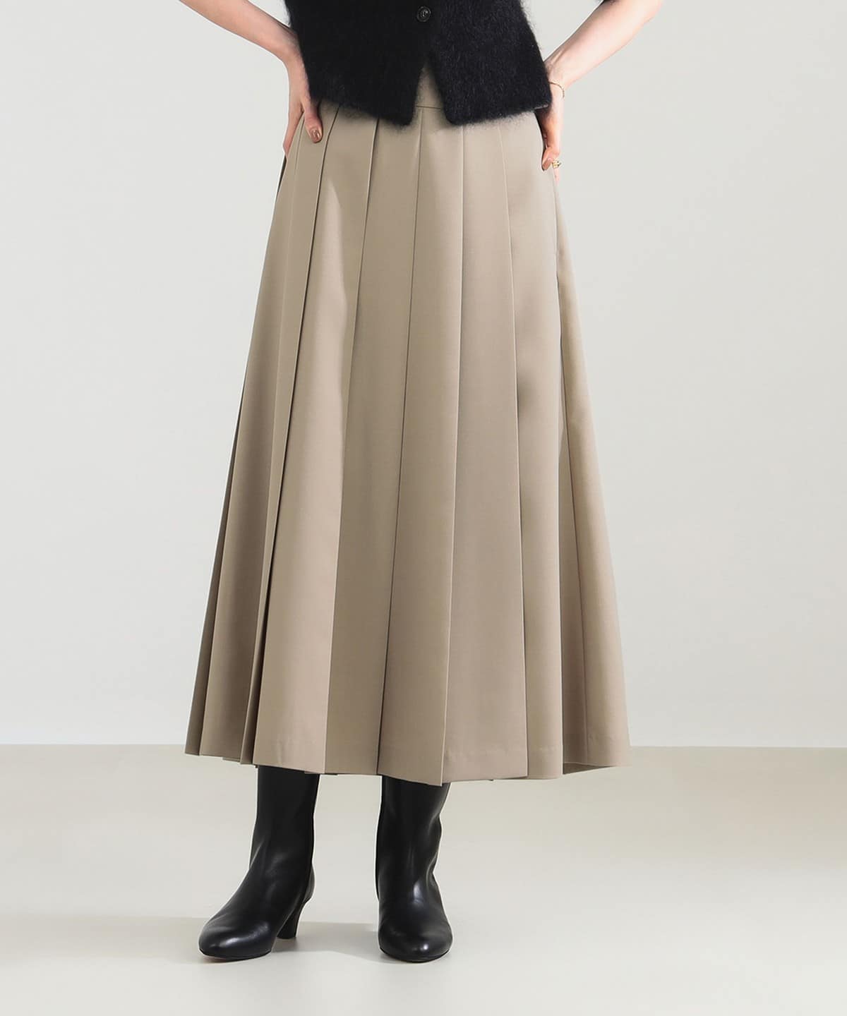 アシンメトリー プリーツスカート スカート WOMEN BEIGE 38