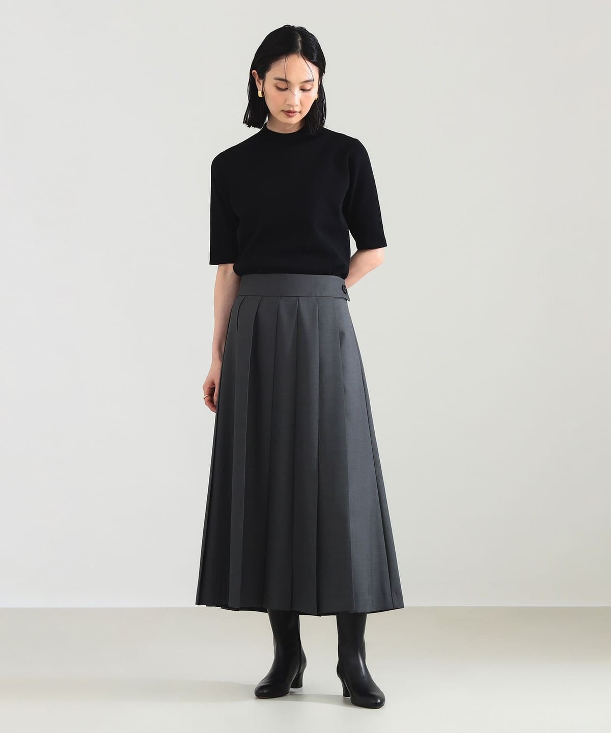 美品 BEAMS RBS ビームス ロング アシンメトリー プリーツ スカート Demi-Luxe BEAMS（デミルクス ビームス）アシンメトリー
