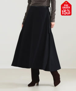 【+15%ポイントUP】AK+1 / ウール ソリッド フレアスカート