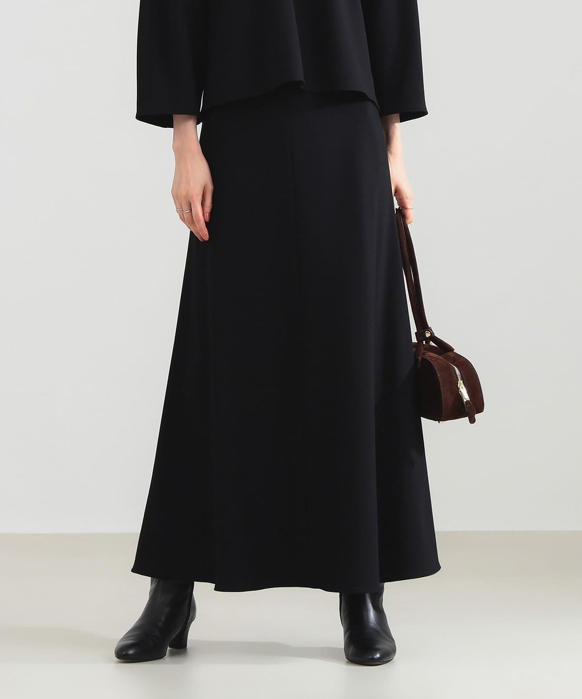Demi-Luxe BEAMS Demi-Luxe BEAMS Nylon Ponte Flare Skirt (Maxi/Long