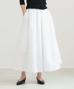 【+10%ポイントUP】コットン ナイロン タック ギャザー スカート