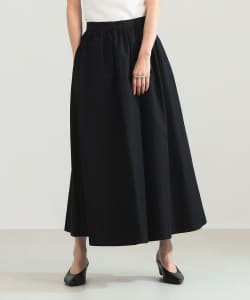 【+10%ポイントUP】コットン ナイロン タック ギャザー スカート