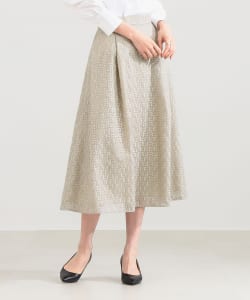 オーガンジー エンブロイダリー フレアスカート＊