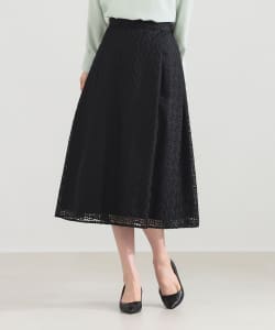 オーガンジー エンブロイダリー フレアスカート＊