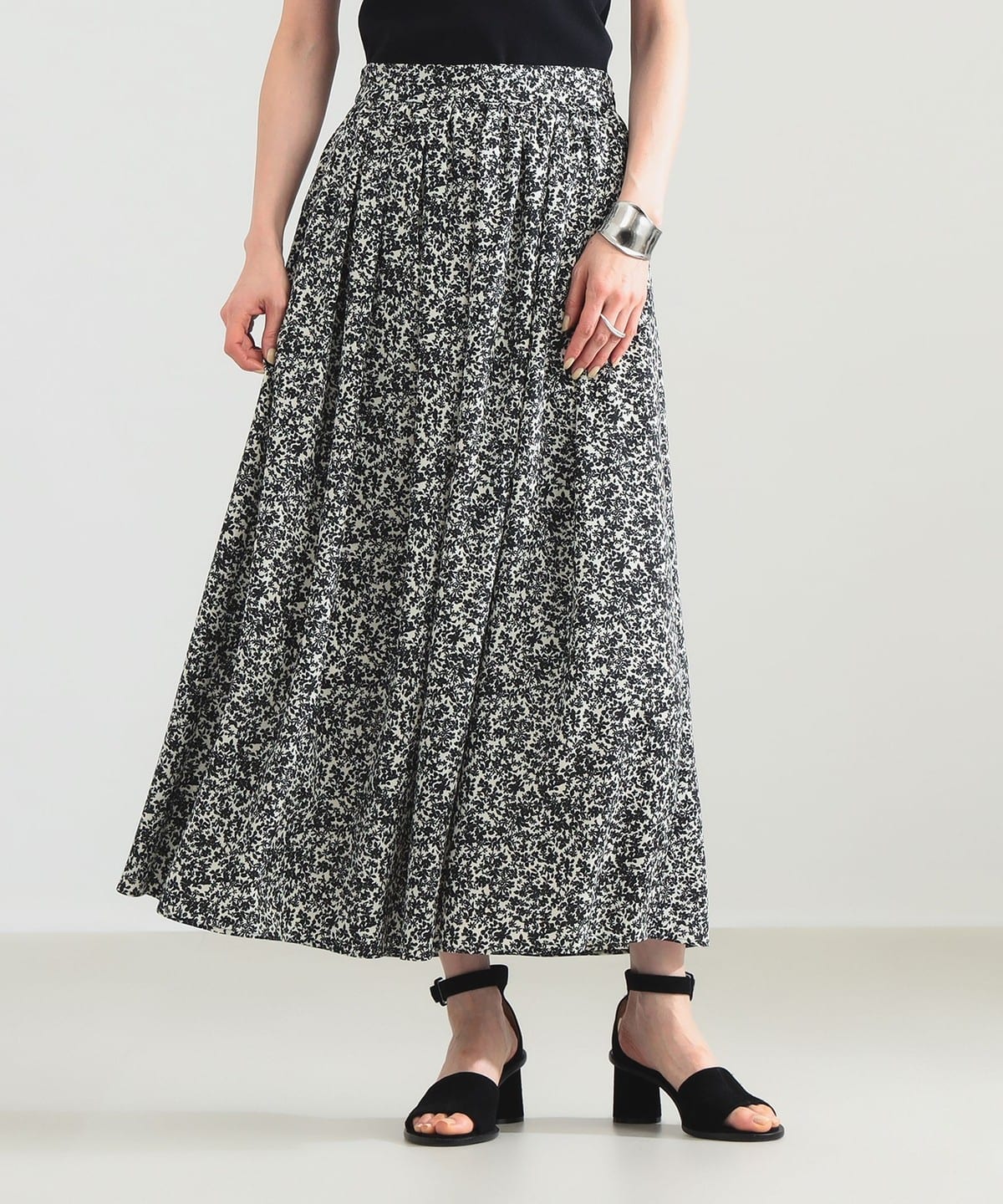 【Demi-Luxe BEAMS】 フラワープリント ギャザースカート　美品　春 Demi-Luxe BEAMS（デミルクス ビームス）の「Demi-Luxe BEAMS
