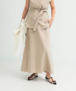 シンプル リネン スカート .M