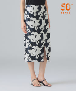 コンサバ フラワー ジャカード スカート