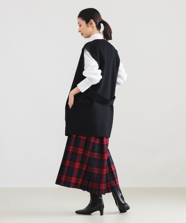 【別注】O’NEIL OF DUBLIN × Demi-Luxe BEAMS / ウール イージー ロング キルトスカート 85cm Model：H165　Size：10