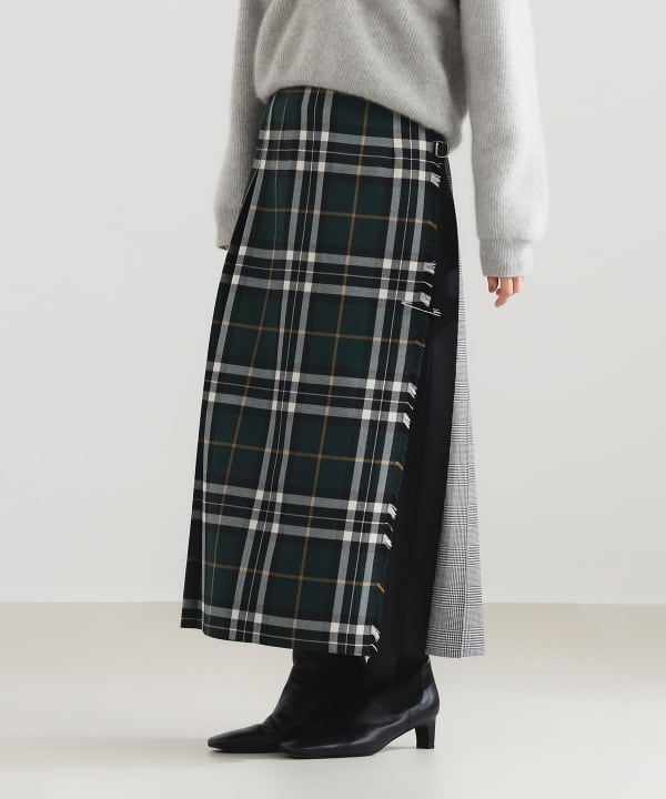 【別注】O’NEIL OF DUBLIN × Demi-Luxe BEAMS / パッチワーク クラシック ロング キルトスカート 90cm Model：H165 B77 W57 H79　Size：10