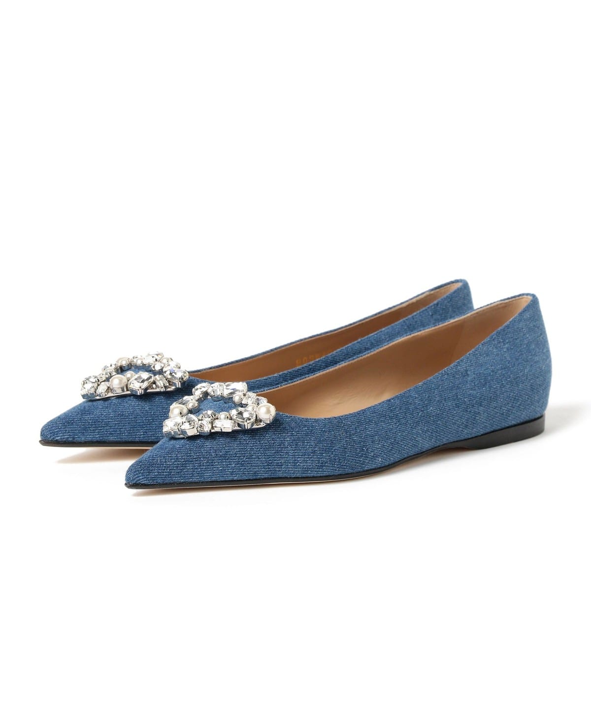 Sergio Rossi セルジオロッシ / デニム ビジュー フラットパンプス シューズ WOMEN INDIGO 38 Sergio Rossi セルジオロッシ / デニム ビジュー フラットパンプス シューズ WOMEN INDIGO 38