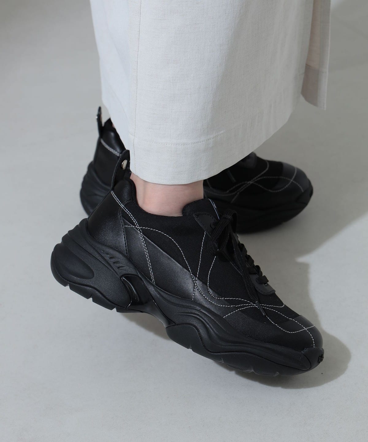 OAO SUNLIGHT スニーカー 25cm OAO公式ストア】SUNLIGHT Black (サンライト) | レザー×キャンバス 黒