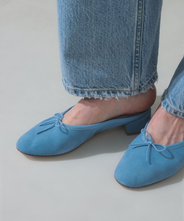 【美品】✨Repetto 24cm camille ヒールシューズ デニム 青 MARINE SERRE x Repetto マリーン セル レペット コラボ パンプス