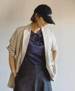 Editor坪田あさみ × woadblue × Demi-Luxe BEAMS / 別注 女裝 亞麻 LOGO棒球帽