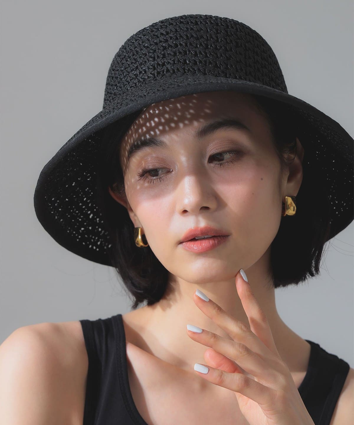 GRILLO グリッロ / ペーパー ブリム ハット 帽子 WOMEN BLACK ONE SIZE GRILLO グリッロ / ペーパー ブリム ハット 帽子 WOMEN BLACK ONE SIZE