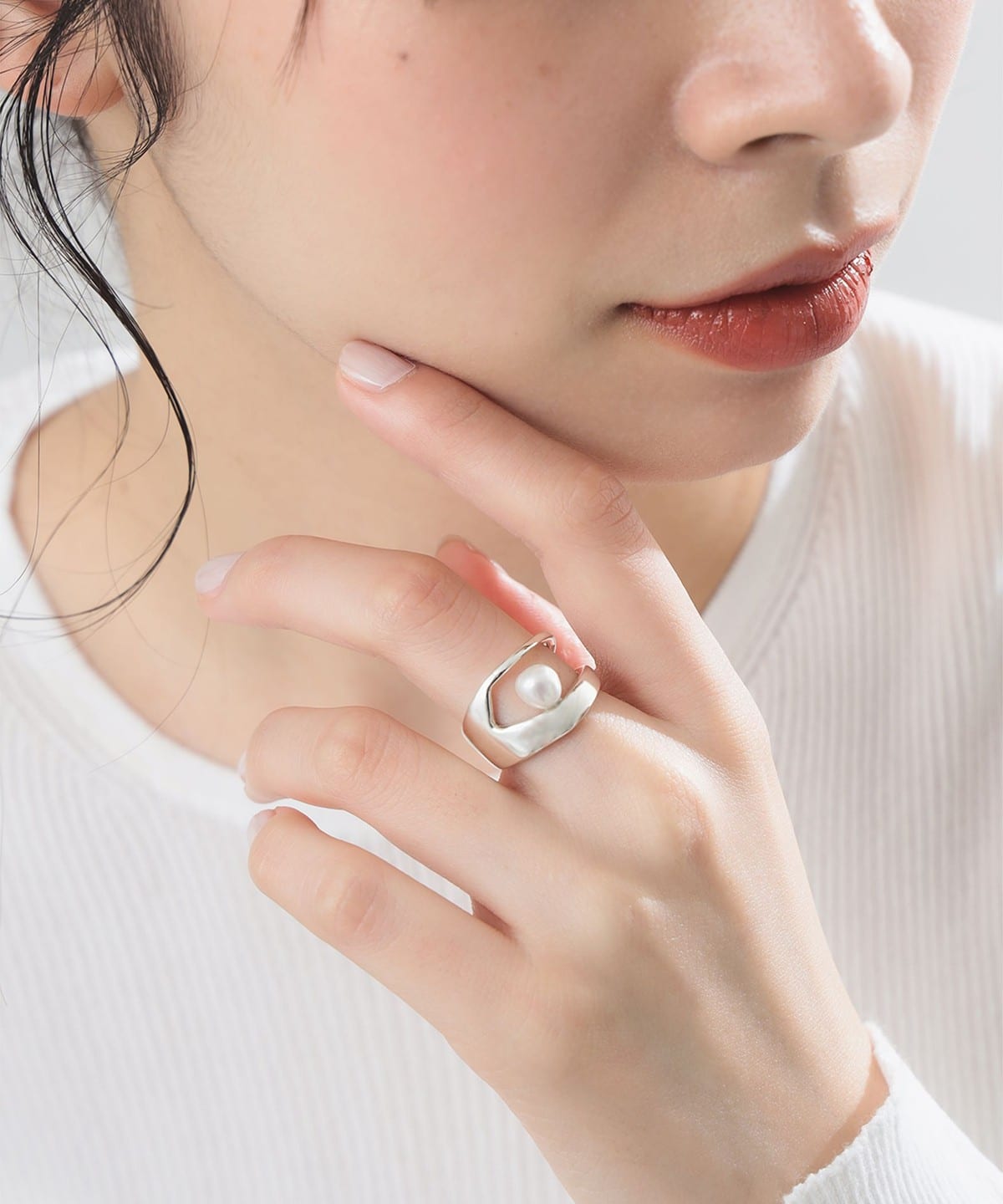 PHILIPPE AUDIBERT フィリップ オーディベール / Malka パール リング アクセサリー WOMEN SILVER ONE SIZE PHILIPPE AUDIBERT フィリップ オーディベール / Malka パール リング アクセサリー WOMEN SILVER ONE SIZE