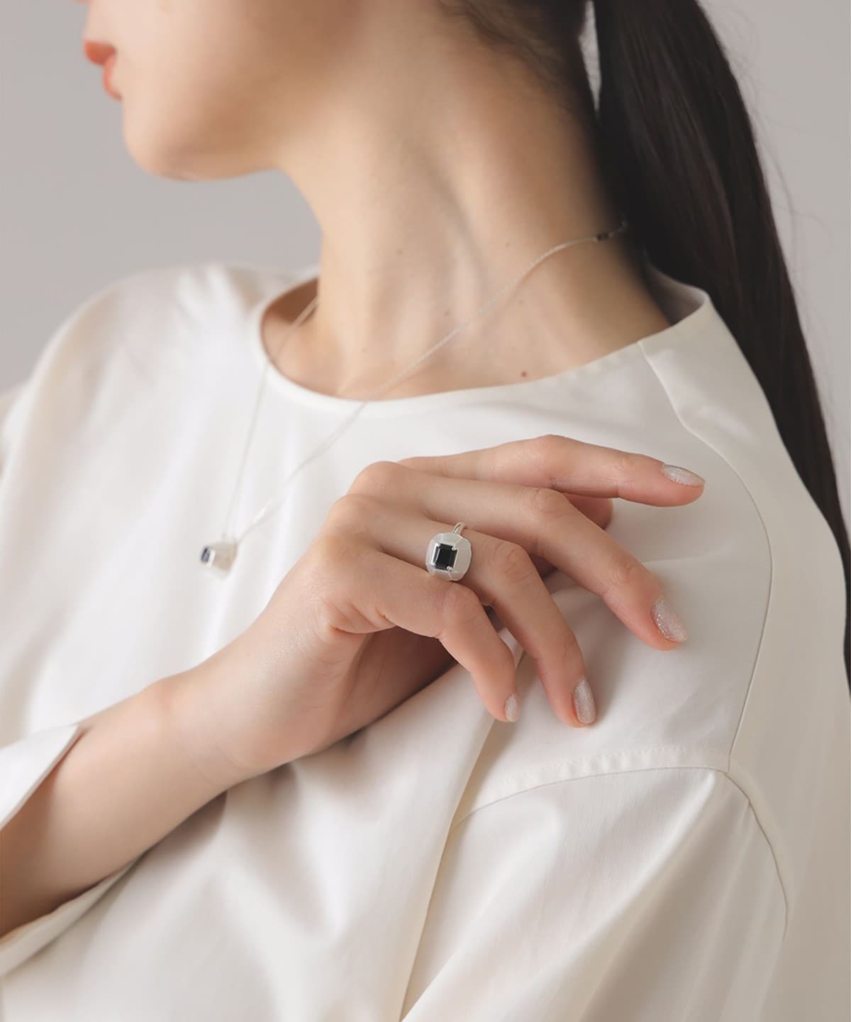 PLOW プロウ / カモミール オニキス リング アクセサリー WOMEN SILVER 11号 PLOW プロウ / カモミール オニキス リング アクセサリー WOMEN SILVER 11号