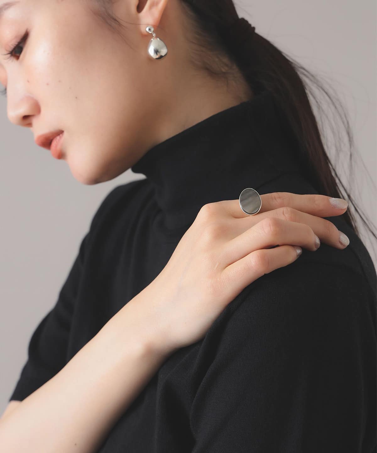 PLOW プロウ / ブラックシェル リング アクセサリー WOMEN SILVER 13号 PLOW プロウ / ブラックシェル リング アクセサリー WOMEN SILVER 13号