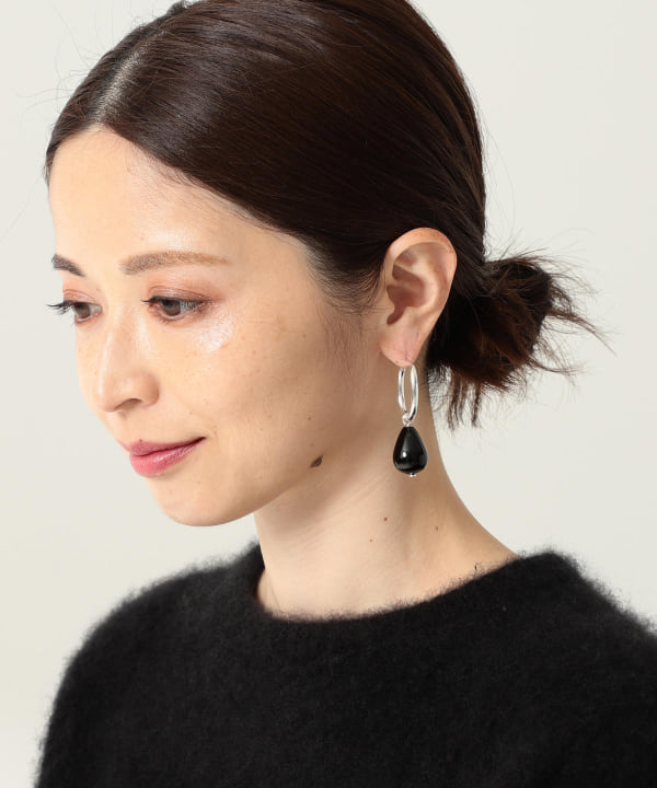 Demi Luxe Beams デミルクス ビームス Modern Weaving オニキス フープピアス アクセサリー ピアス 両耳用 通販 Beams