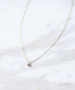 les bon bon × Demi-Luxe BEAMS / 別注 ピンクサファイヤ チェーンネックレス