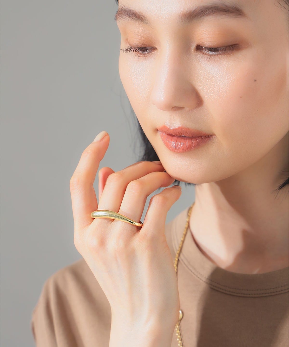 ISOLATION / カーブ ダブルフィンガー リング イエローゴールド アクセサリー WOMEN GOLD S ISOLATION / カーブ ダブルフィンガー リング イエローゴールド アクセサリー WOMEN GOLD S