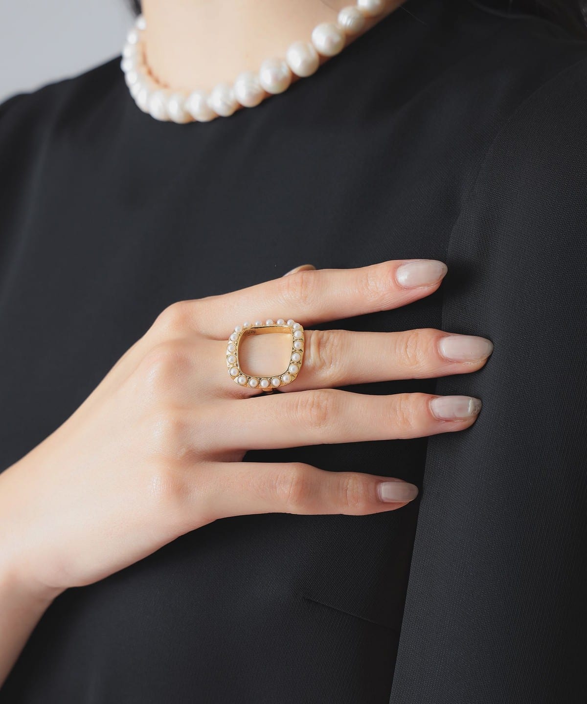 EFFE BEAMS（エッフェ ビームス）gren / スクエア パール リング