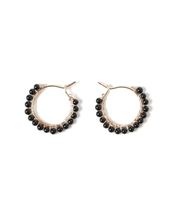 MAISON RUBUS. / オニキス フープ ピアス