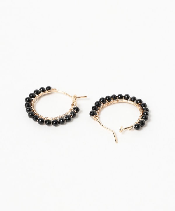 MAISON RUBUS. / オニキス フープ ピアス