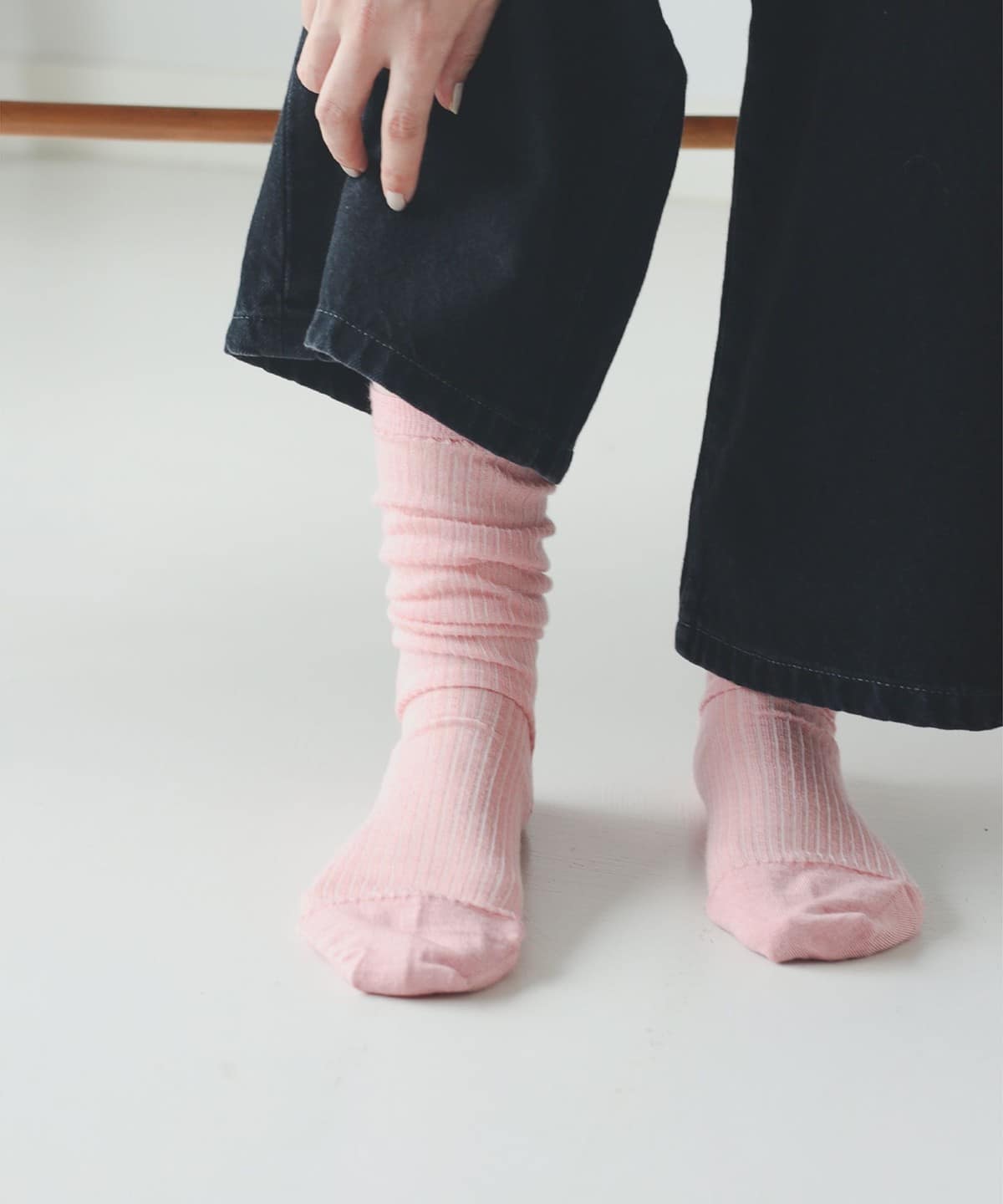 針抜きリブ ハイソックス レッグウェア WOMEN PINK ONE SIZE 針抜きリブ ハイソックス レッグウェア WOMEN PINK ONE SIZE