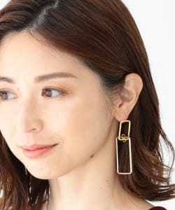 Demi-Luxe BEAMS / ダブルレクタングル フープピアス▼