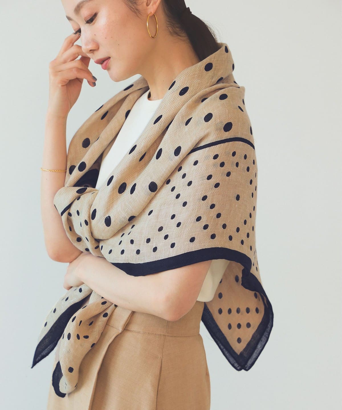 manipuri / ジオメトリック ドット ストール. ファッション雑貨 WOMEN BEIGE ONE SIZE manipuri / ジオメトリック ドット ストール. ファッション雑貨 WOMEN BEIGE ONE SIZE