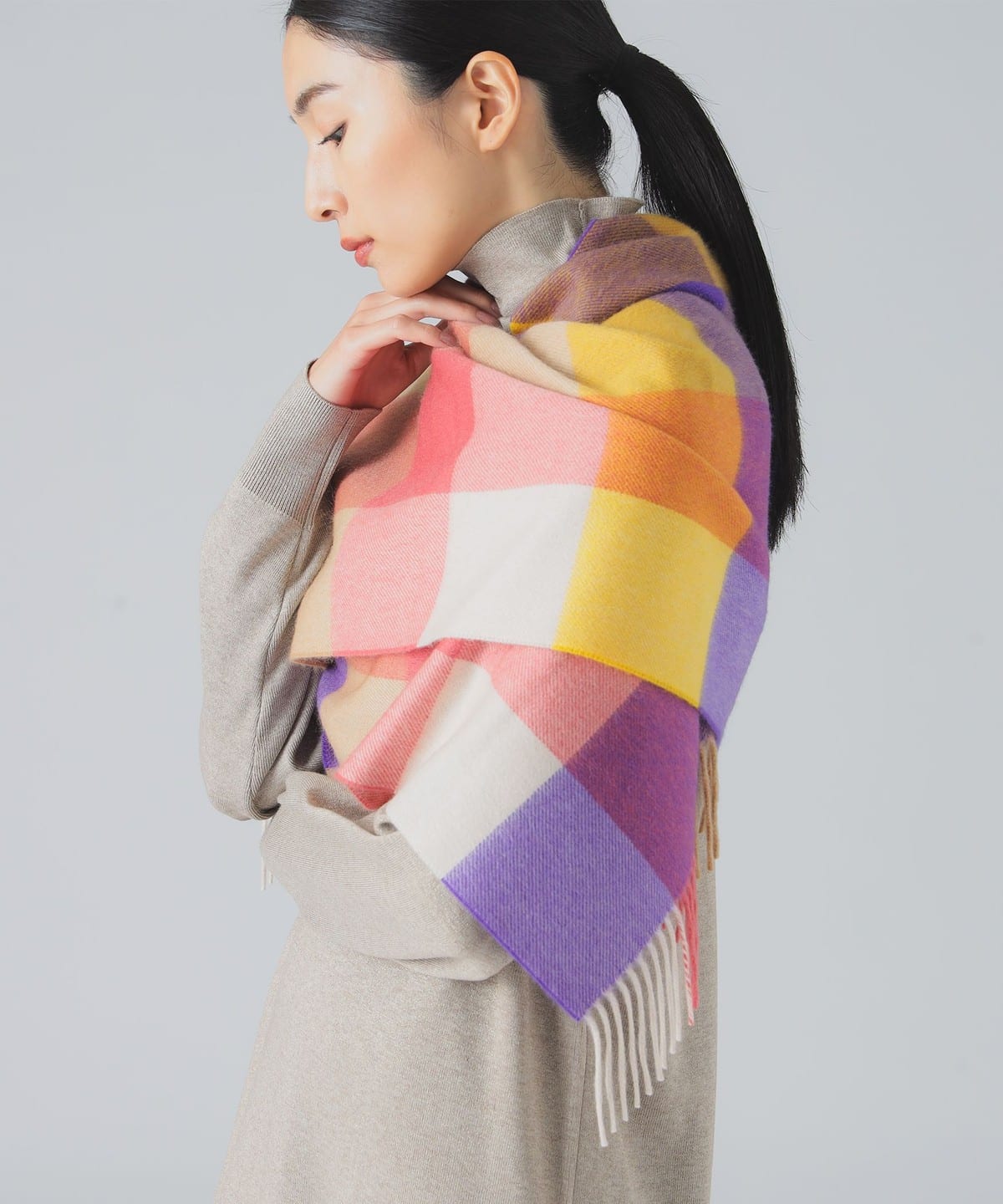 Joshua Ellis ジョシュア エリス / ブロックチェック カシミヤ ストール50×190 ファッション雑貨 WOMEN PURPLE/YELLOW/CAMEL ONE SIZE Joshua Ellis ジョシュア エリス / ブロックチェック カシミヤ ストール50×190 ファッション雑貨 WOMEN PURPLE/YELLOW/CAMEL ONE SIZE