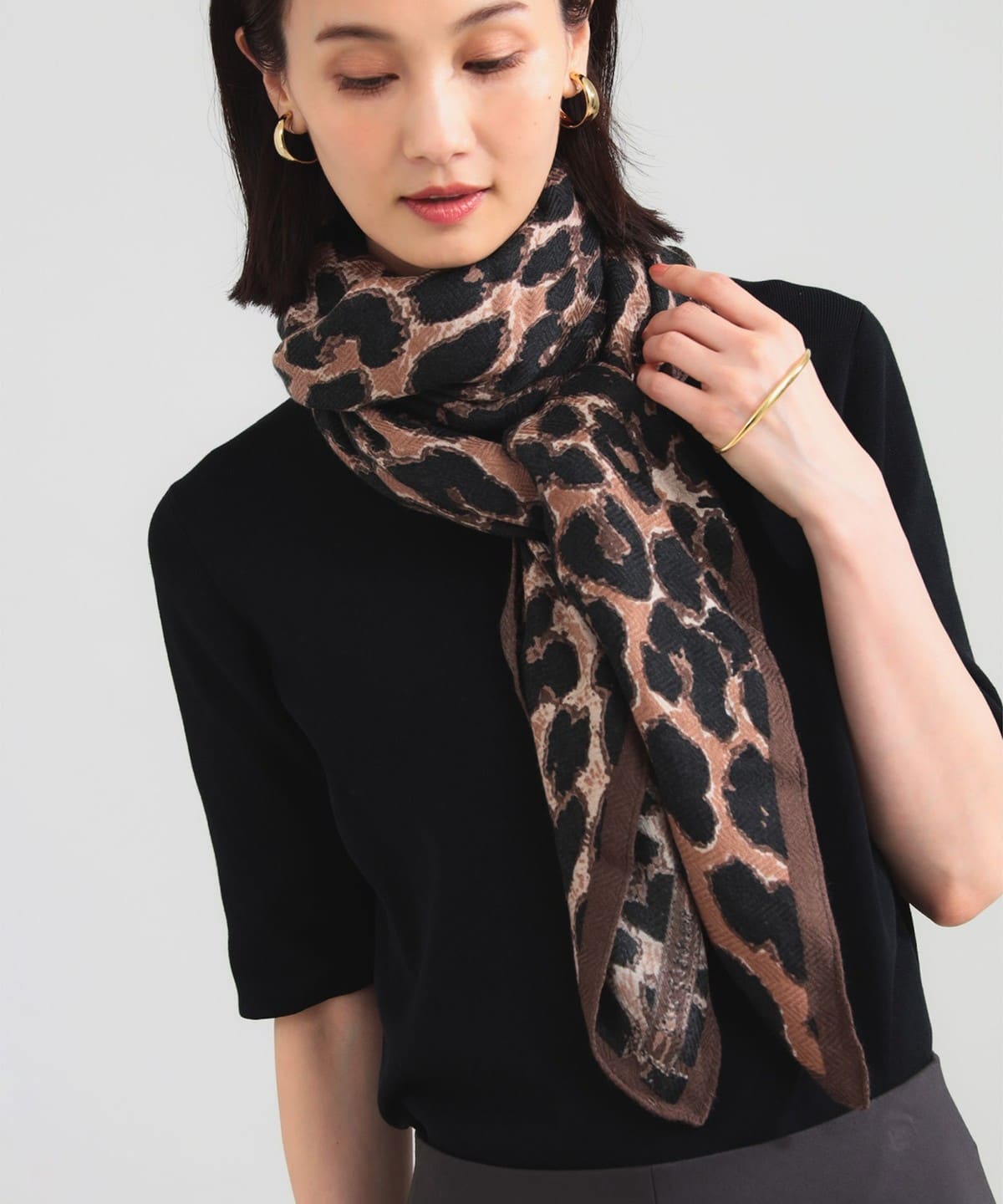 manipuri / レオパード ストール ファッション雑貨 WOMEN BROWN ONE SIZE manipuri / レオパード ストール ファッション雑貨 WOMEN BROWN ONE SIZE