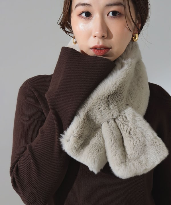 ラビット毛とウール編み高級マフラー ラビット毛とウール編み高級マフラー ラビット毛とウール編み高級マフラー