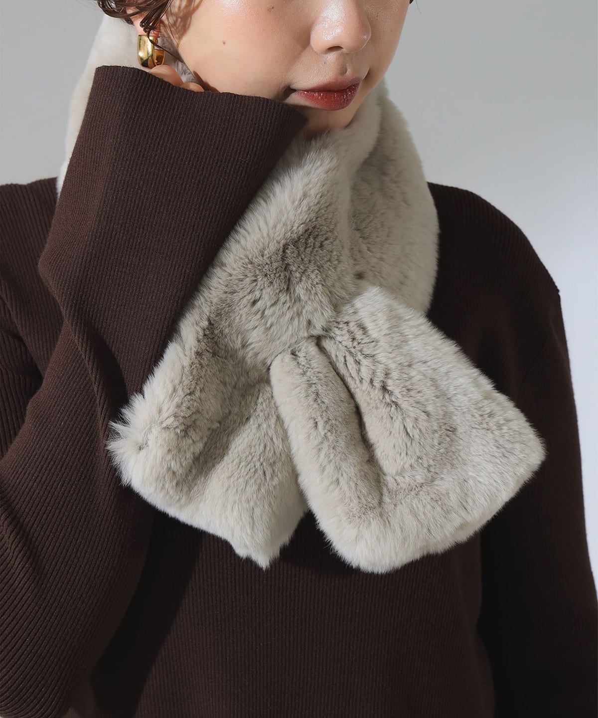 Demi-Luxe BEAMS（デミルクス ビームス）リアル ラビット マフラー