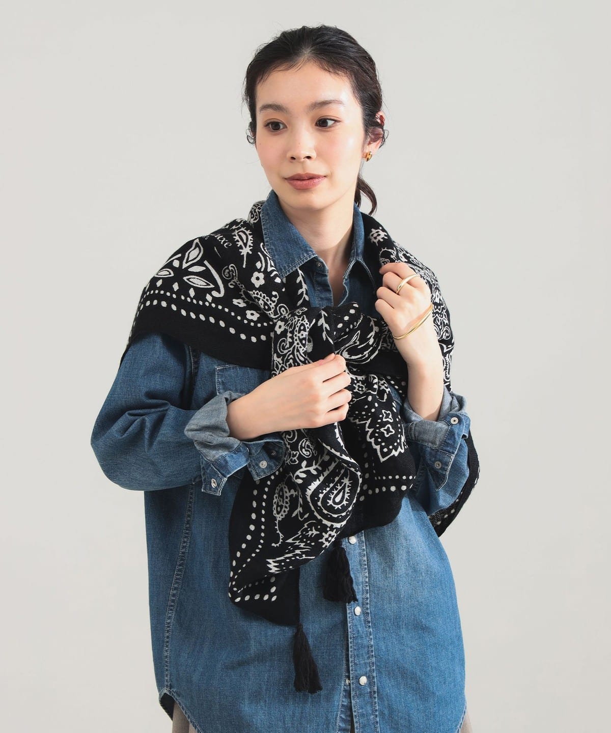 【別注】manipuri / バンダナ タッセル Demi-Luxe BEAMS Demi-Luxe BEAMS（デミルクス ビームス）【別注】manipuri / バンダナ