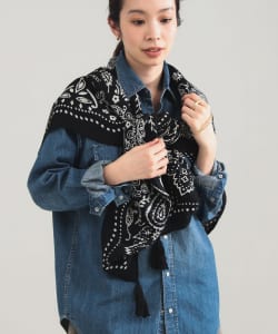 【別注】ｍanipuri / バンダナ タッセル ストール
