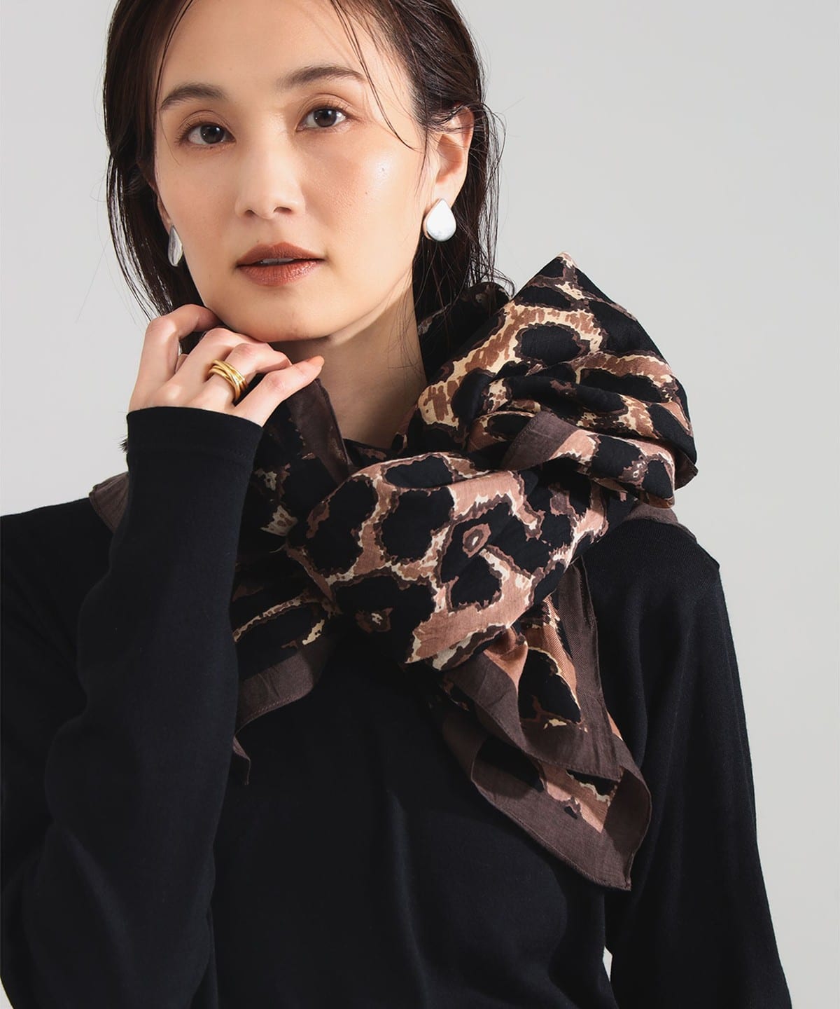 manipuriマニプリ×Demi-Luxe BEAMS 大判スカーフ　ストール Demi-Luxe BEAMS（デミルクス ビームス）の「manipuri / コーヒー