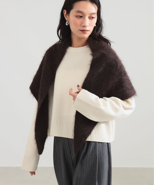 【+10%ポイントUP】ASAUCE MELER / カシミアファー トライアングル ストール