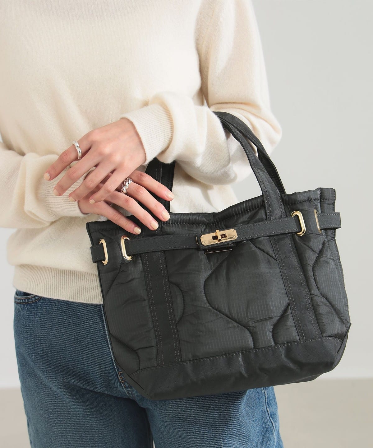 sita parantica シータ パランティカ / ナイロン キルト トートバッグ S バッグ WOMEN GREY ONE SIZE sita parantica シータ パランティカ / ナイロン キルト トートバッグ S バッグ WOMEN GREY ONE SIZE