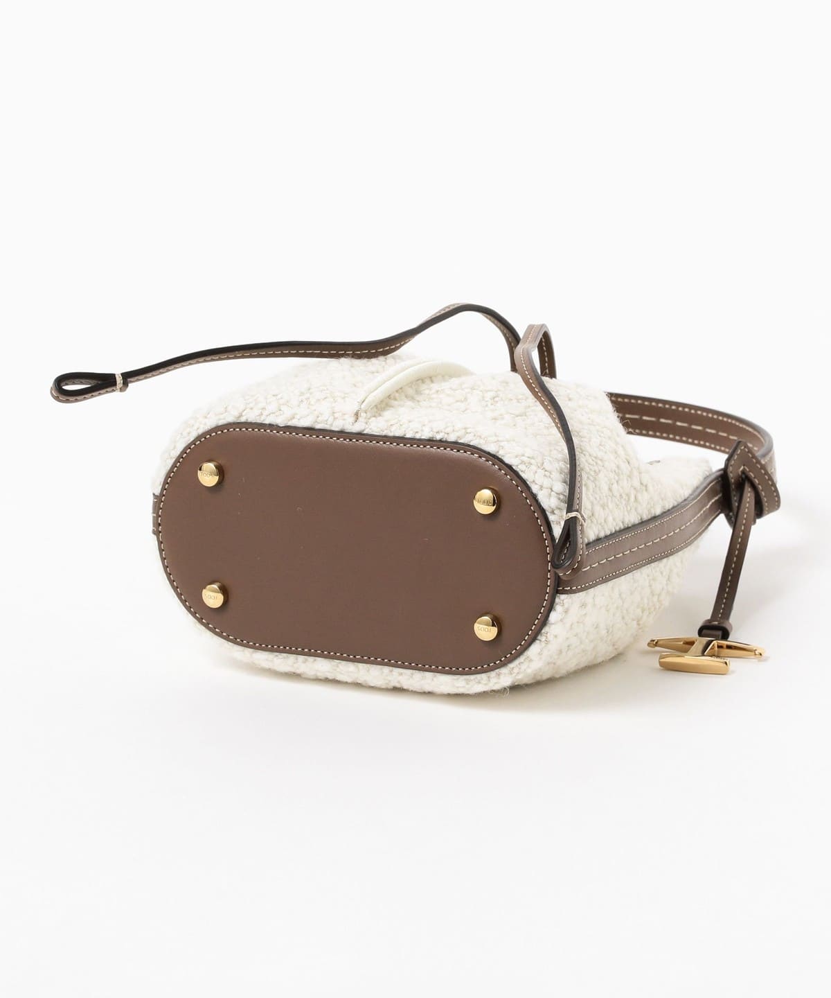 EFFE BEAMS(EFFE BEAMS)TOD'S / Bouclé 織物和皮革水桶包 EFFE BEAMS(EFFE BEAMS)TOD'S / Bouclé 織物和皮革水桶包