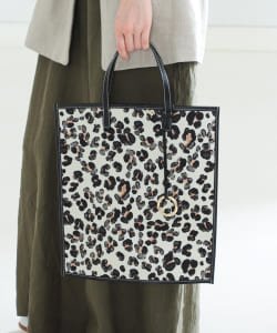 ▲FEEL AND TASTE / flat tote キャンバス レオパード