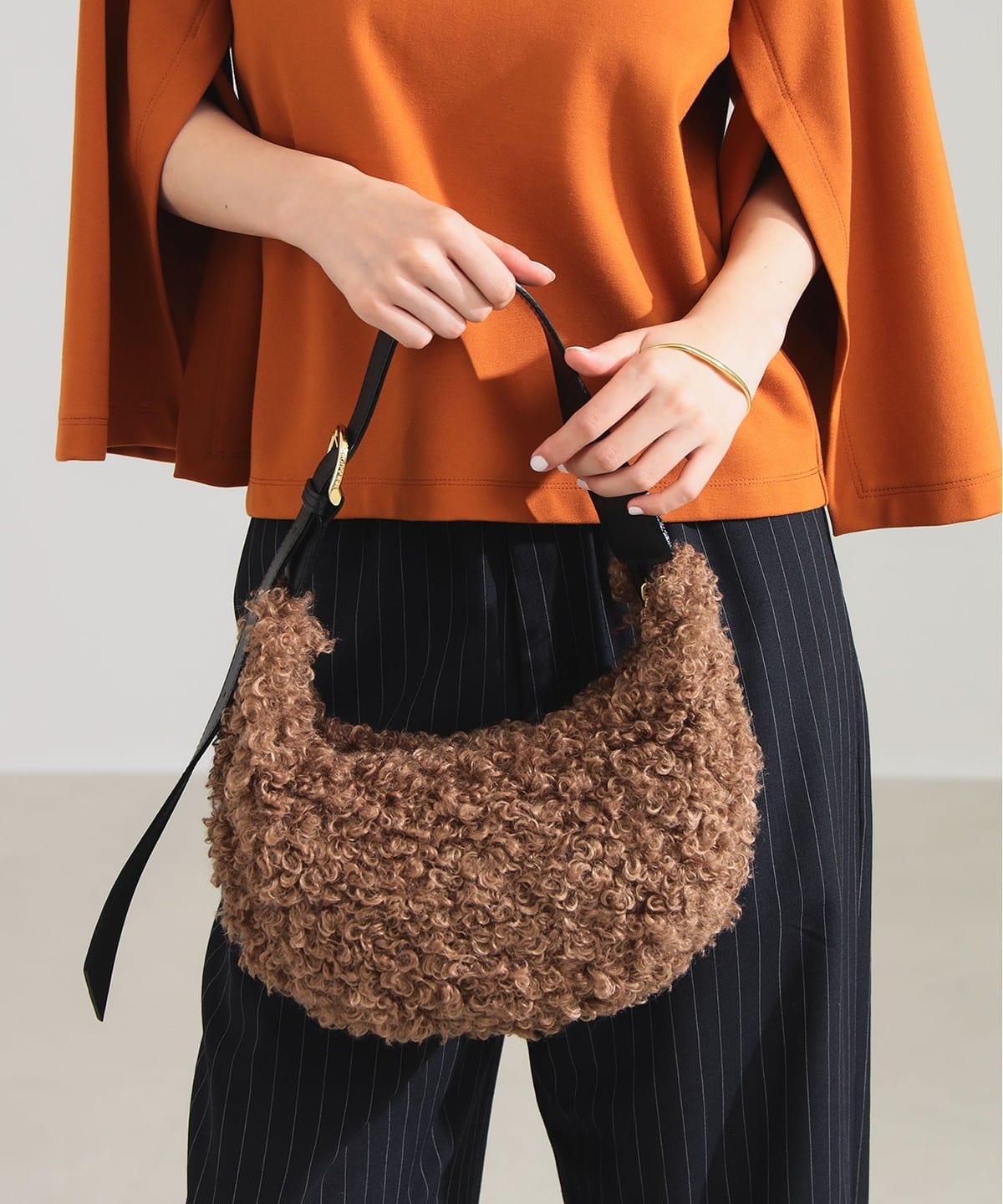 VIOLAd'ORO ヴィオラドーロ / エコファー ハーフムーン バッグ バッグ WOMEN BROWN ONE SIZE VIOLAd'ORO ヴィオラドーロ / エコファー ハーフムーン バッグ バッグ WOMEN BROWN ONE SIZE