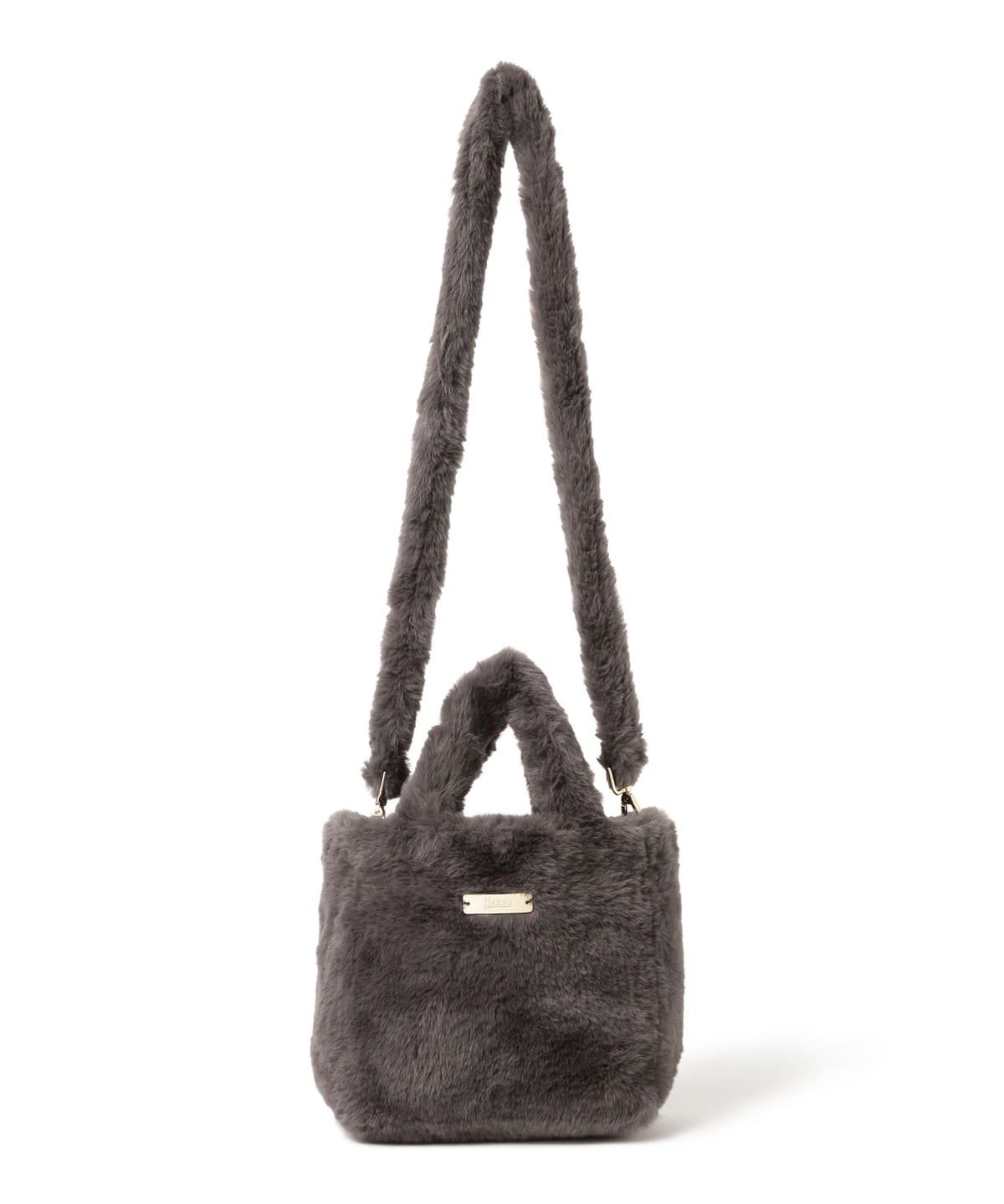 HERNO ヘルノ / フェイクファー ミニ トートバッグ バッグ WOMEN CHARCOAL. GREY ONE SIZE