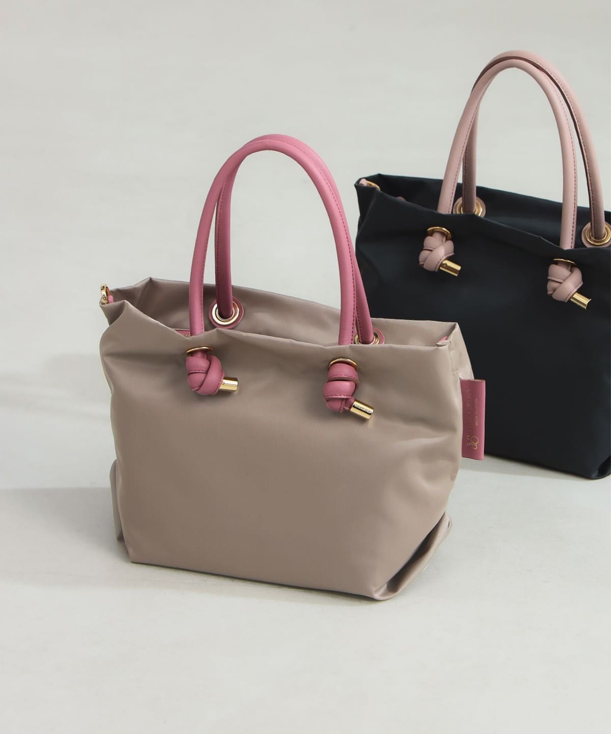 VIOLAd'ORO ヴィオラドーロ / BIANCA ナイロン トートバッグ S バッグ WOMEN TAUPE×PINK ONE SIZE VIOLAd'ORO ヴィオラドーロ / BIANCA ナイロン トートバッグ S バッグ WOMEN TAUPE×PINK ONE SIZE